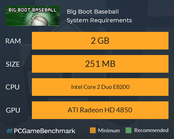 Big Boot Baseball System Requirements PC Graph - Can I Run Big Boot Baseball