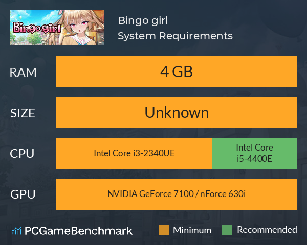 Bingo girl System Requirements PC Graph - Can I Run Bingo girl