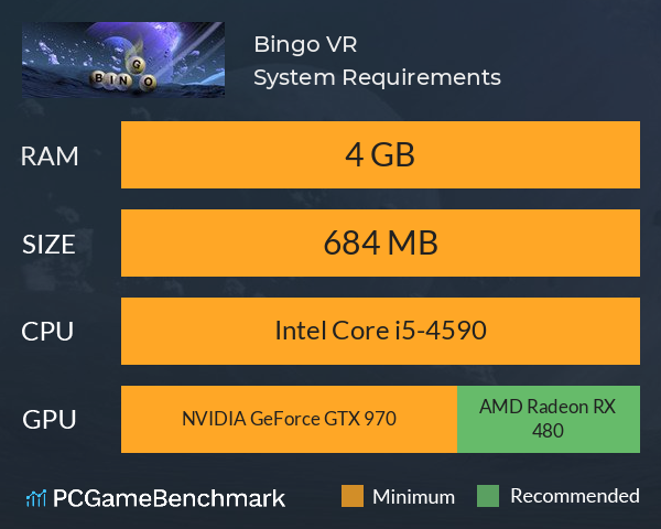 Bingo VR System Requirements PC Graph - Can I Run Bingo VR