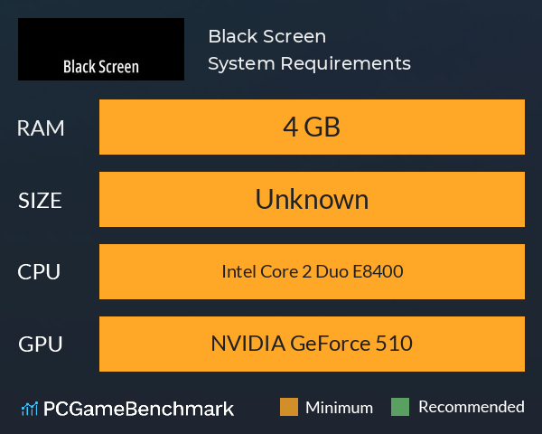 Black Screen System Requirements PC Graph - Can I Run Black Screen