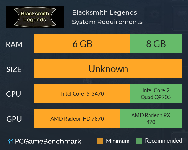 Blacksmith Legends System Requirements PC Graph - Can I Run Blacksmith Legends