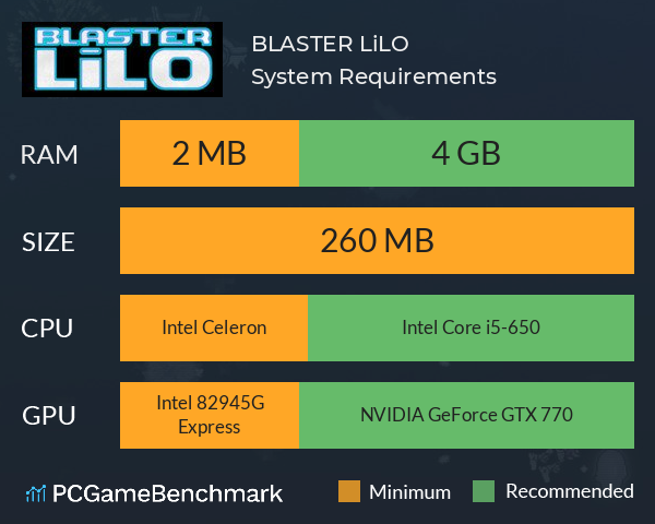 BLASTER LiLO System Requirements PC Graph - Can I Run BLASTER LiLO