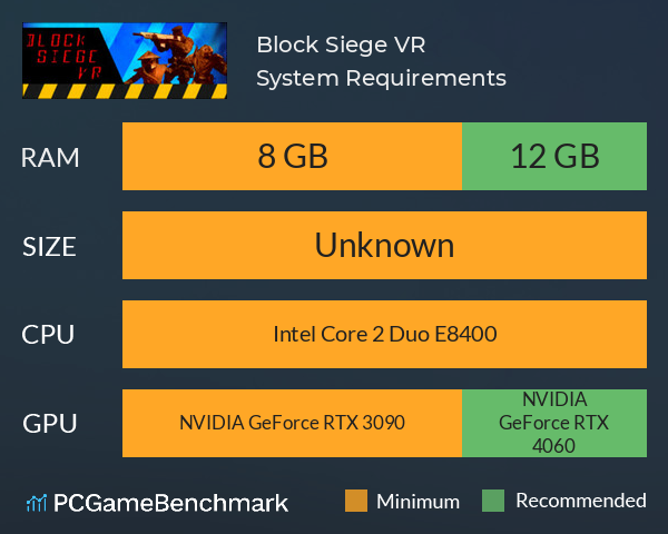 Block Siege VR System Requirements PC Graph - Can I Run Block Siege VR