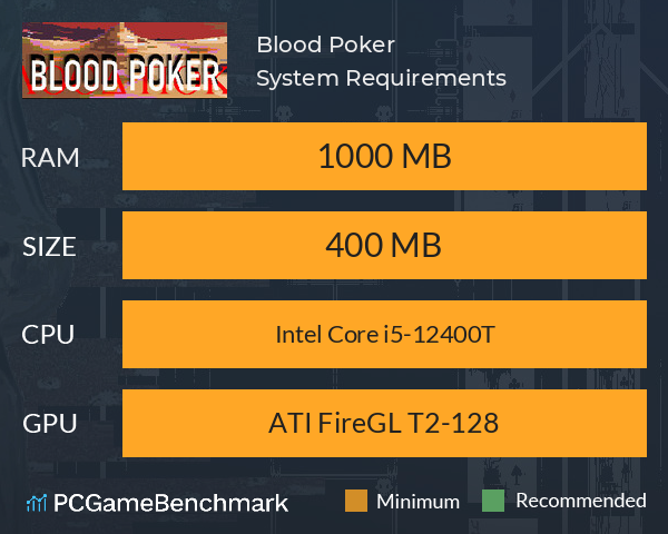 Blood Poker System Requirements PC Graph - Can I Run Blood Poker