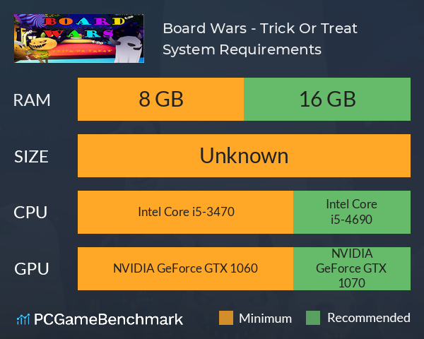 Board Wars - Trick Or Treat System Requirements PC Graph - Can I Run Board Wars - Trick Or Treat