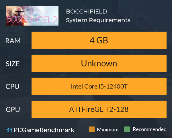 BOCCHIFIELD System Requirements PC Graph - Can I Run BOCCHIFIELD