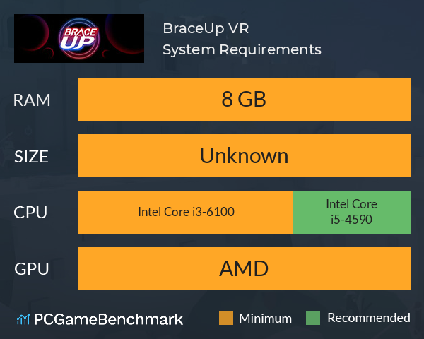 BraceUp VR System Requirements PC Graph - Can I Run BraceUp VR