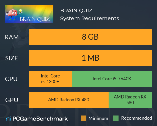 BRAIN QUIZ System Requirements PC Graph - Can I Run BRAIN QUIZ