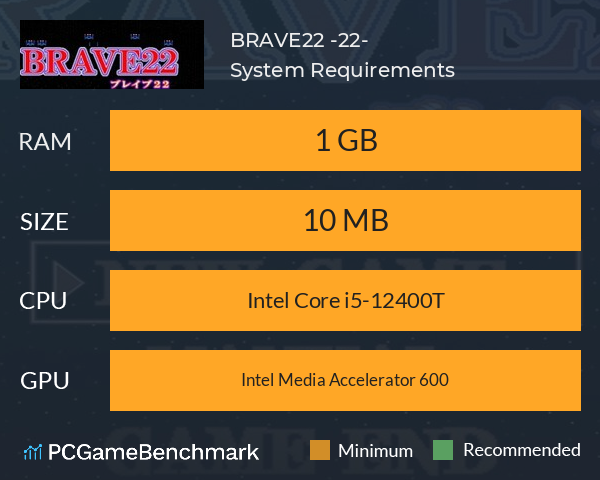 BRAVE22 -ブレイブ22- System Requirements PC Graph - Can I Run BRAVE22 -ブレイブ22-