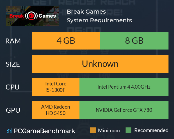 Break Games System Requirements PC Graph - Can I Run Break Games