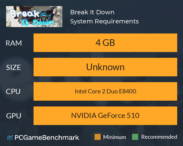 Break It Down System Requirements PC Graph - Can I Run Break It Down