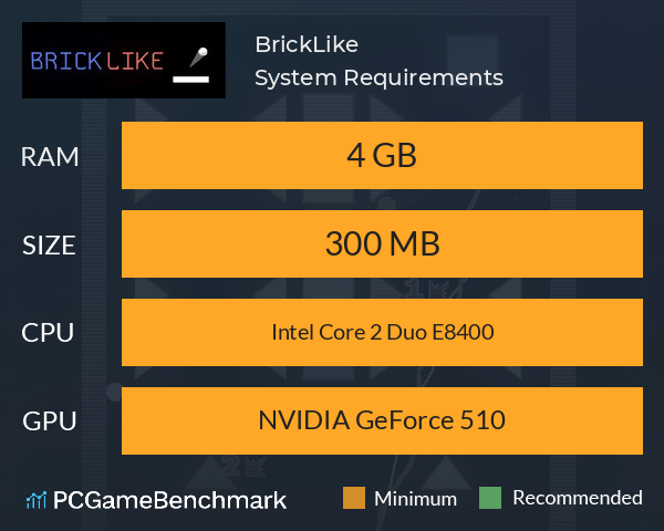 BrickLike System Requirements PC Graph - Can I Run BrickLike