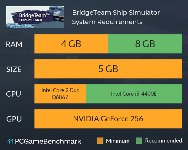 BridgeTeam: Ship Simulator System Requirements PC Graph - Can I Run BridgeTeam: Ship Simulator