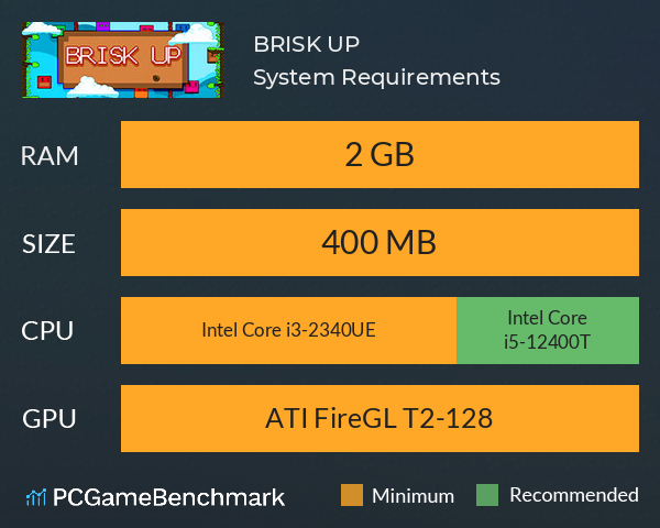 BRISK UP System Requirements PC Graph - Can I Run BRISK UP