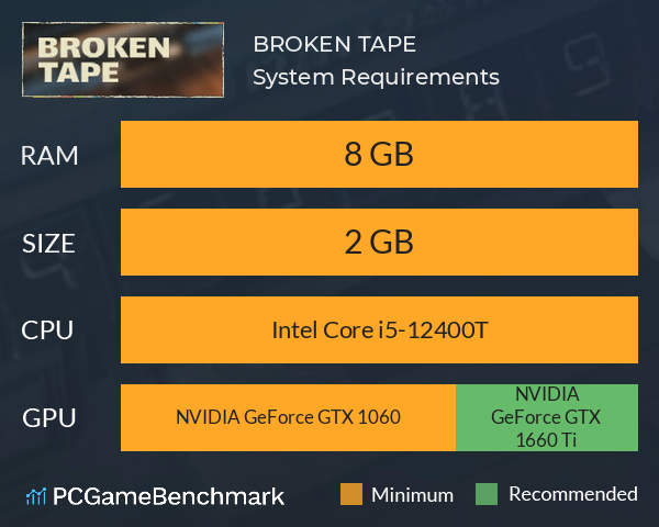 BROKEN TAPE System Requirements PC Graph - Can I Run BROKEN TAPE