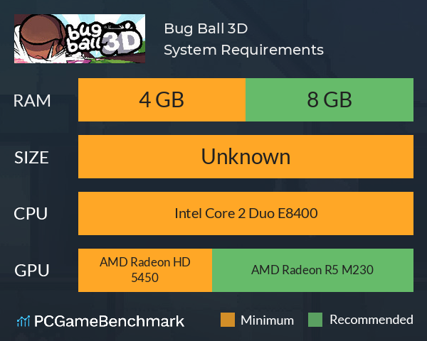 Bug Ball 3D System Requirements PC Graph - Can I Run Bug Ball 3D