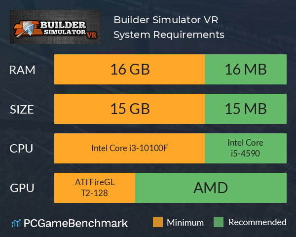 Builder Simulator VR System Requirements PC Graph - Can I Run Builder Simulator VR