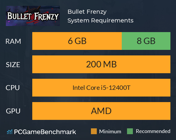 Bullet Frenzy System Requirements PC Graph - Can I Run Bullet Frenzy