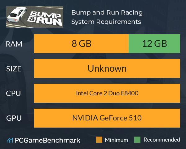 Bump and Run Racing System Requirements PC Graph - Can I Run Bump and Run Racing