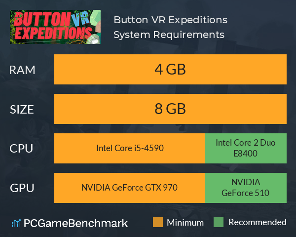 Button VR Expeditions System Requirements PC Graph - Can I Run Button VR Expeditions