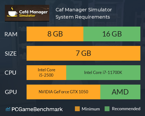 Café Manager Simulator System Requirements PC Graph - Can I Run Café Manager Simulator