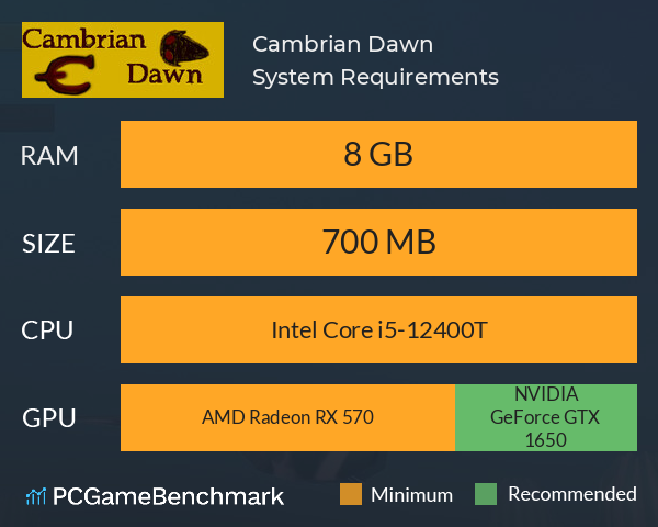 Cambrian Dawn System Requirements PC Graph - Can I Run Cambrian Dawn