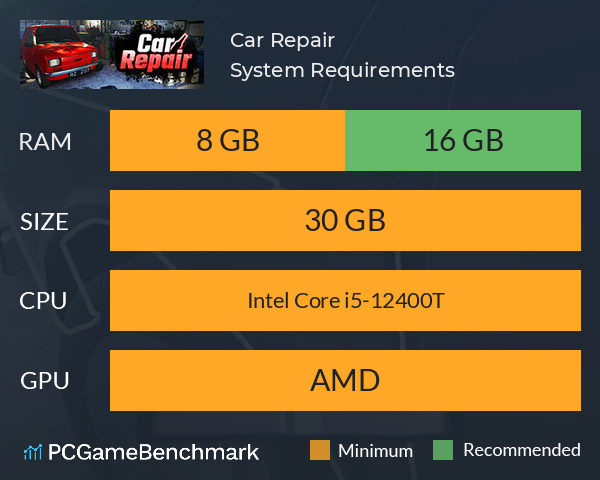 Car Repair System Requirements PC Graph - Can I Run Car Repair