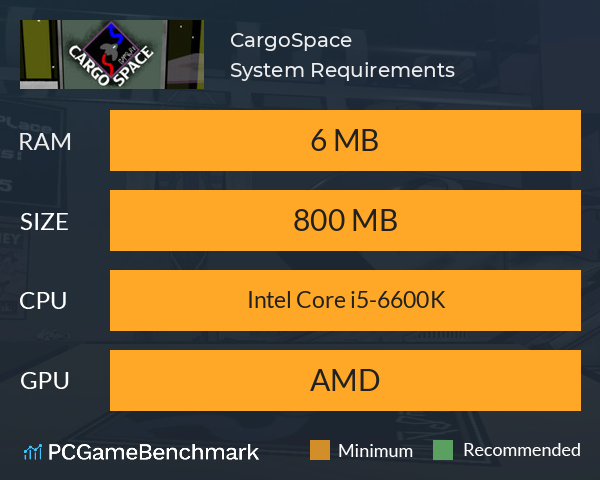 CargoSpace System Requirements PC Graph - Can I Run CargoSpace