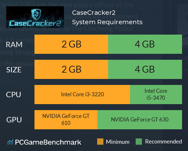 CaseCracker2 System Requirements PC Graph - Can I Run CaseCracker2