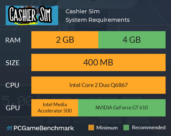 Cashier Sim System Requirements PC Graph - Can I Run Cashier Sim