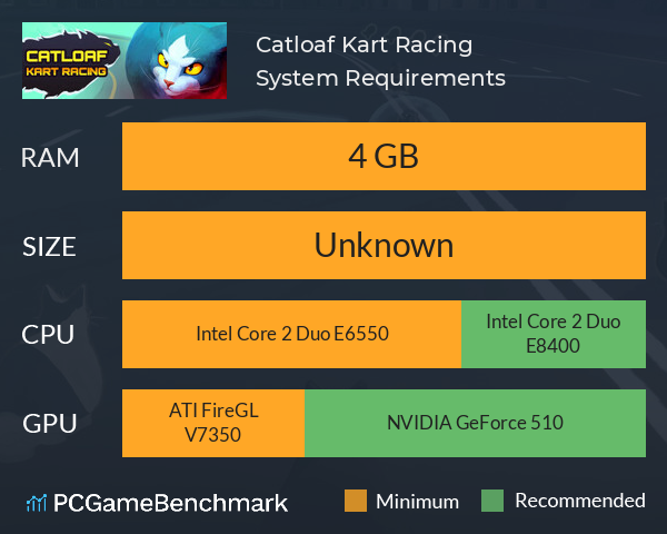 Catloaf Kart Racing System Requirements PC Graph - Can I Run Catloaf Kart Racing