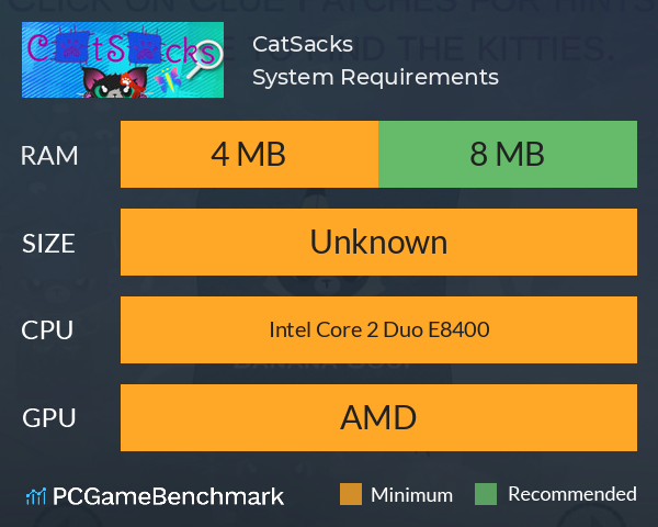 CatSacks System Requirements PC Graph - Can I Run CatSacks