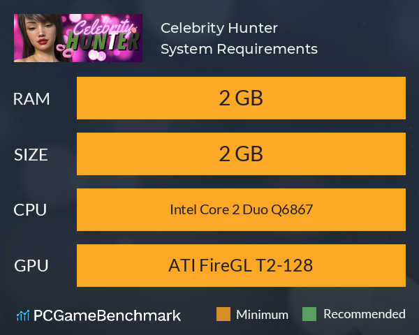 Celebrity Hunter System Requirements PC Graph - Can I Run Celebrity Hunter