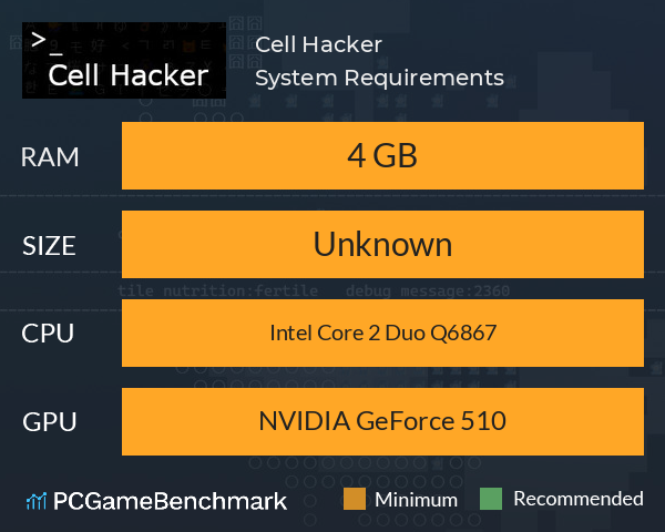 Cell Hacker System Requirements PC Graph - Can I Run Cell Hacker