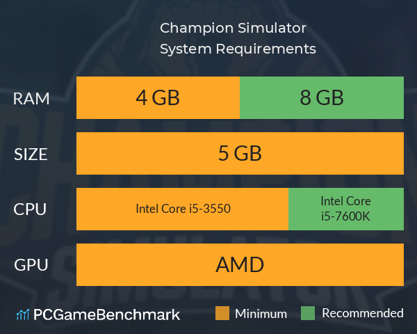 Champion Simulator System Requirements PC Graph - Can I Run Champion Simulator