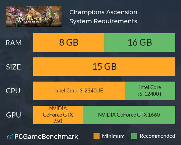 Champions Ascension System Requirements PC Graph - Can I Run Champions Ascension