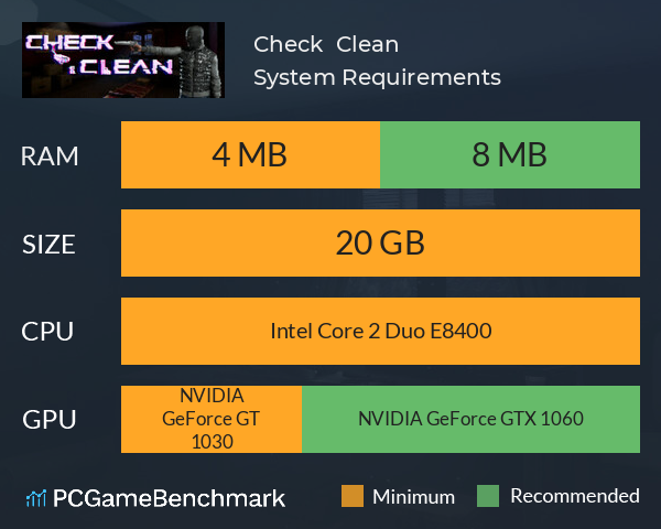 Check & Clean System Requirements PC Graph - Can I Run Check & Clean