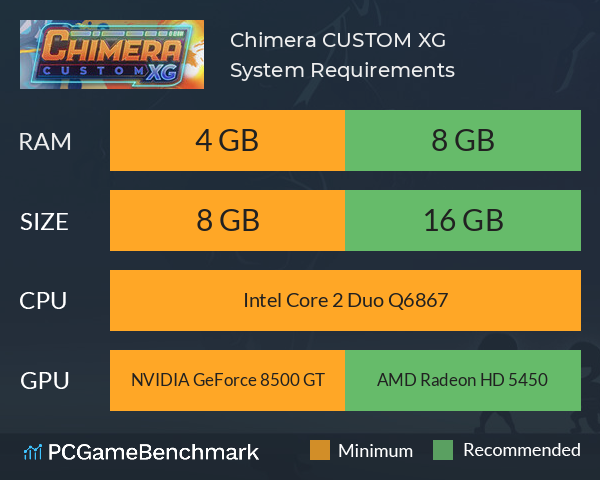 Chimera CUSTOM XG System Requirements PC Graph - Can I Run Chimera CUSTOM XG