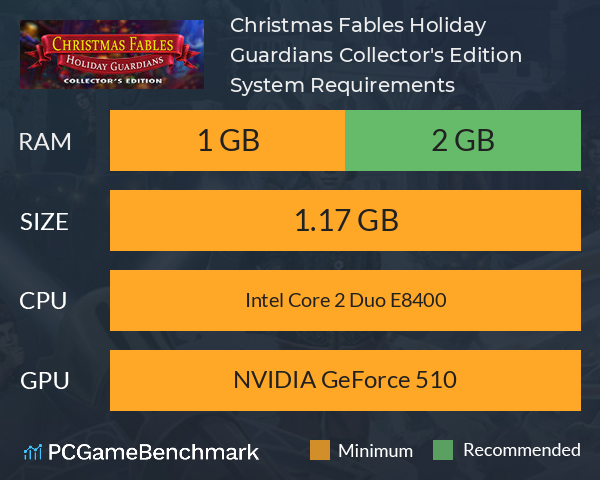 Christmas Fables: Holiday Guardians Collector's Edition System Requirements PC Graph - Can I Run Christmas Fables: Holiday Guardians Collector's Edition