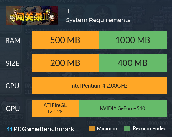 闯关杀II System Requirements PC Graph - Can I Run 闯关杀II