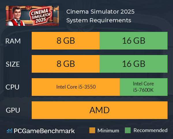 Cinema Simulator 2025 System Requirements PC Graph - Can I Run Cinema Simulator 2025