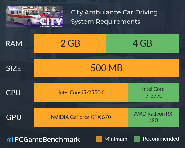 City Ambulance Car Driving System Requirements PC Graph - Can I Run City Ambulance Car Driving