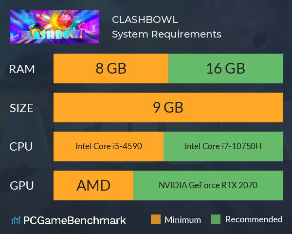 CLASHBOWL System Requirements PC Graph - Can I Run CLASHBOWL