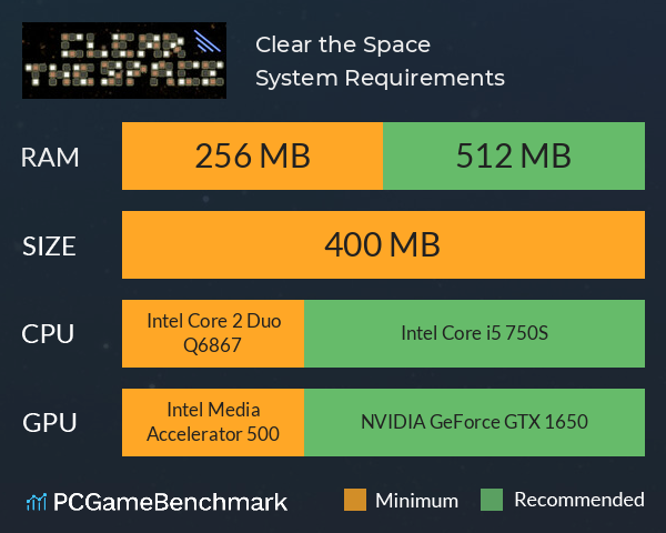 Clear the Space System Requirements PC Graph - Can I Run Clear the Space