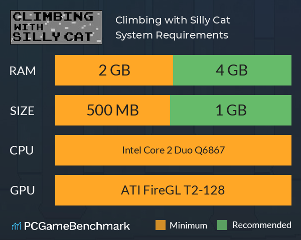 Climbing with Silly Cat System Requirements PC Graph - Can I Run Climbing with Silly Cat