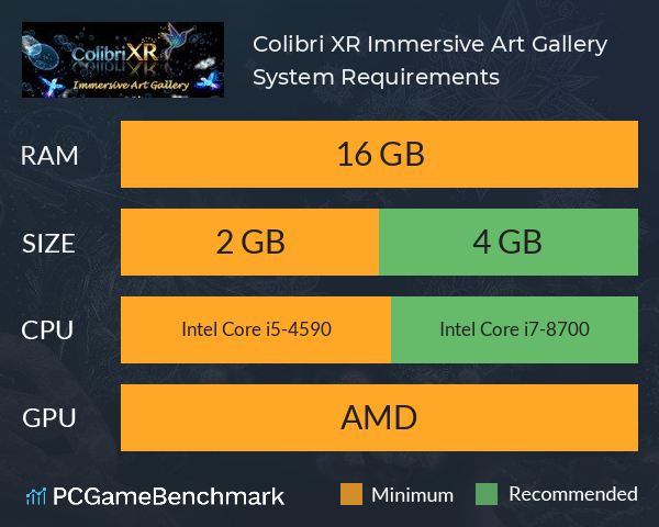 Colibri XR Immersive Art Gallery System Requirements PC Graph - Can I Run Colibri XR Immersive Art Gallery