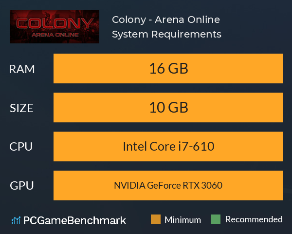 Colony - Arena Online System Requirements PC Graph - Can I Run Colony - Arena Online