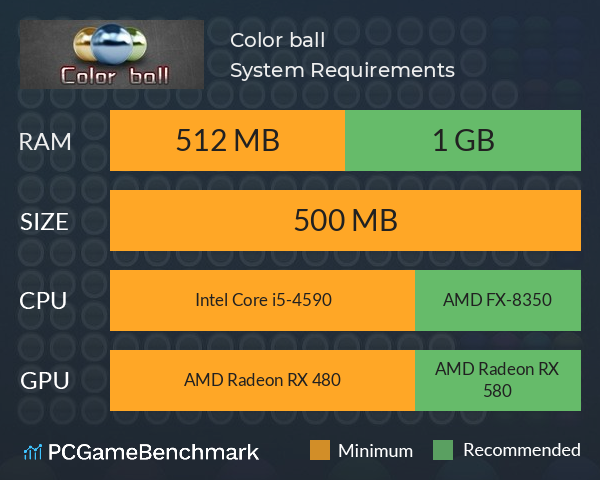 Color ball System Requirements PC Graph - Can I Run Color ball