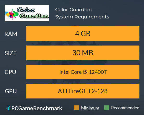 Color Guardian System Requirements PC Graph - Can I Run Color Guardian