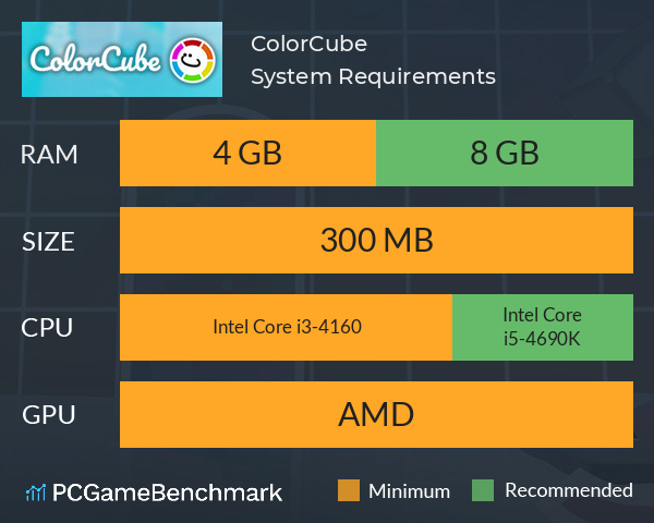 ColorCube System Requirements PC Graph - Can I Run ColorCube